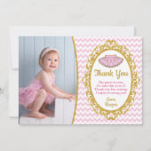 チュチュ バースデー サンクス カード | ピンクとゴールド (正面)