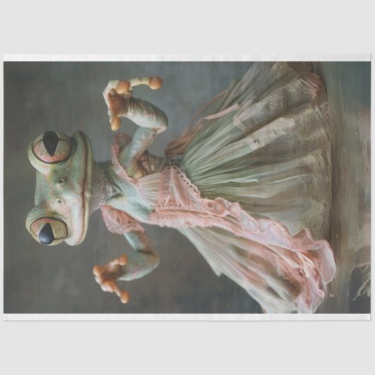 チュッお洒落ドデコップグリーン踊りカエル 薄葉紙 (正面)