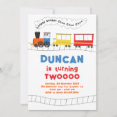 チュッガ　チュッガ　チョーチョー　トレイン　２さいのおたんじょうび 招待状 (正面)