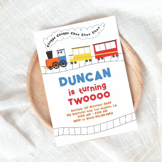 チュッガ　チュッガ　チョーチョー　トレイン　２さいのおたんじょうび 招待状