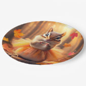 チュツとハートと秋のチムンク ペーパープレート (アングル)