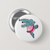 チュツの可愛いバレエのバレリーナ象 缶バッジ (正面&裏面)