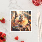 チュツを着た秋のチムンク スタンダードカクテルナプキン (インサイチュ)