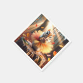 チュツを着た秋のチムンク スタンダードカクテルナプキン (角)