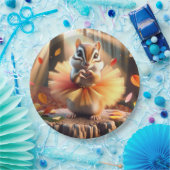 チュツを着た秋のチムンク ペーパープレート (パーティー)