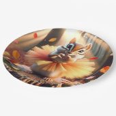 チュツを着た秋のチムンク ペーパープレート (アングル)