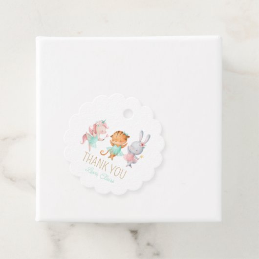 チュツカワイバレリーナ動物バレエ誕生日パーティー フェイバータグ (インサイチュ)