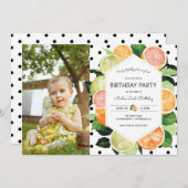 チュティフルーティシトラスフォト誕生日招待状 招待状 (正面/裏面)