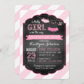 チュトゥとストライプのベビーシャワー 招待状 (正面/裏面)