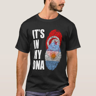 チュニジアとアルゼンチンのミックス伝統Dna国旗 Tシャツ
