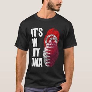 チュニジアとカタールミックス伝統Dna国旗 Tシャツ