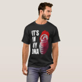 チュニジアとカタールミックス伝統Dna国旗 Tシャツ (正面フル)