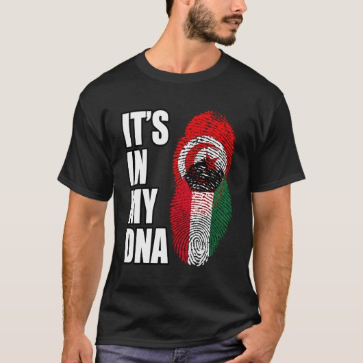 チュニジアとクウェートミックス伝統Dnaフラグ Tシャツ (正面)