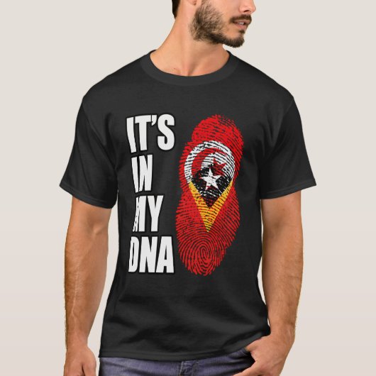チュニジアとティモレミックス伝統Dnaフラグ Tシャツ (正面)