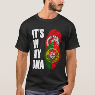 チュニジアとポルトガルのミックス伝統Dnaフラグ Tシャツ