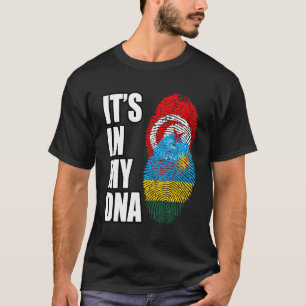 チュニジアとルワンダミックス伝統Dnaフラグ Tシャツ