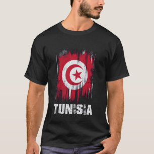 チュニジアのスポーティーフラグと国章 Tシャツ