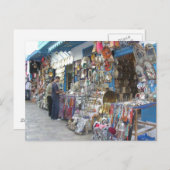 チュニジアのバザーショッピング ポストカード (正面/裏面)