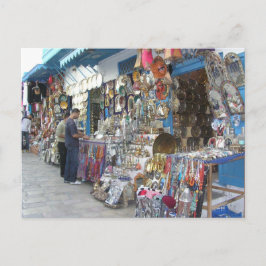 チュニジアのバザールで買い物 ポストカード