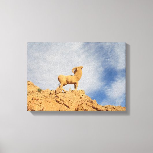 チュニジアのヤギ像 キャンバスプリント (正面)