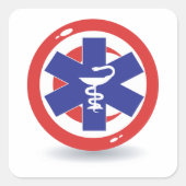 チュニジアの医療記号 スクエアシール (正面)