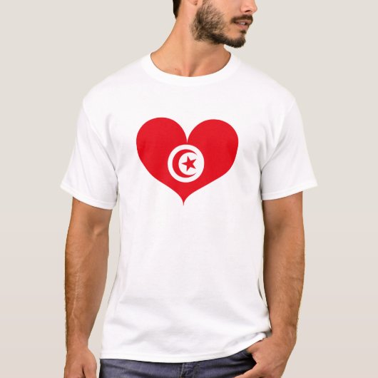チュニジアの国旗が好きです Tシャツ (正面)