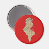 チュニジアの地図マグネット マグネット (正面/裏面)