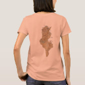 チュニジアの旗と地図のTシャツ Tシャツ (裏面)