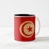 チュニジアの旗のマグ ツートーンマグカップ (正面右)