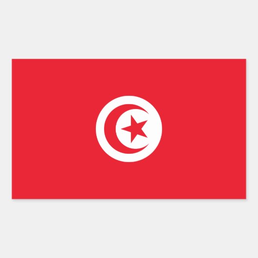 チュニジアの旗 長方形シール (正面)