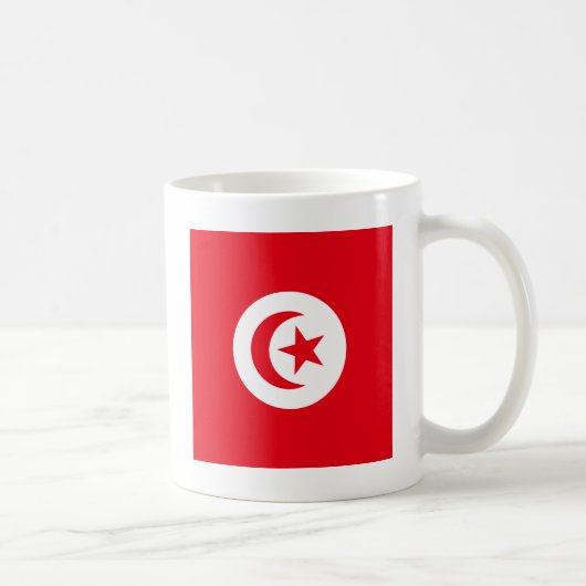チュニジアの高品質な旗 コーヒーマグカップ (右)
