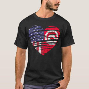 チュニジアアメリカン栽培ハートアメリカ愛国者伝統 Tシャツ