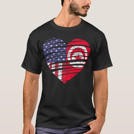 チュニジアアメリカン栽培ハートアメリカ愛国者伝統 Tシャツ (正面)