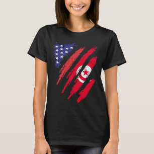チュニジアアメリカ国旗USAパトリオ伝統M Tシャツ