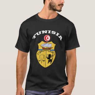 チュニジアコート・オブ・アームズT旗お土産チュニス Tシャツ