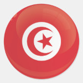 チュニジアラウンドアイコン国旗 ラウンドシール (正面)