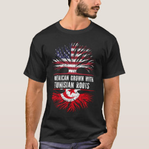 チュニジアルーツ米国国旗で育ったアメリカ人 Tシャツ