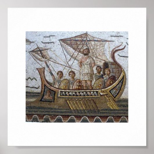 チュニジアローマンモザイク ポスター (正面)