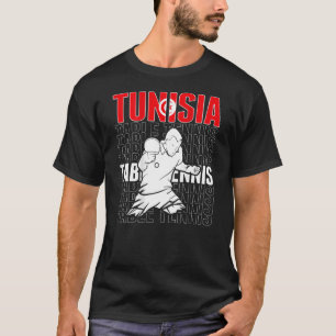 チュニジア卓球支援チュニジアPing Pong Te Tシャツ