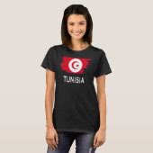 チュニジア国チュニジアフラッグ男性へウィメンズキッズT Tシャツ (正面フル)
