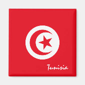 チュニジア国旗とアフリカの祝日/スポーツファン マグネット (正面)