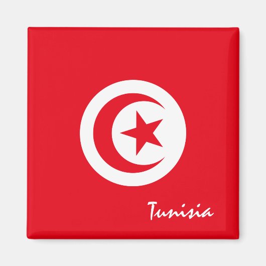チュニジア国旗とアフリカの祝日/スポーツファン マグネット (正面)