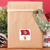 チュニジア国旗とコート・オブ・アームズ愛国心のあるチュニジア スクエアシール