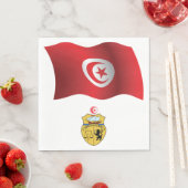 チュニジア国旗とコート・オブ・アームズ愛国心のあるチュニジア スタンダードランチョンナプキン (インサイチュ)