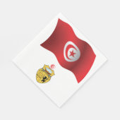 チュニジア国旗とコート・オブ・アームズ愛国心のあるチュニジア スタンダードランチョンナプキン (角)