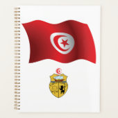 チュニジア国旗とコート・オブ・アームズ愛国心のあるチュニジア プランナー手帳 (正面)