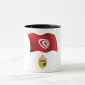 チュニジア国旗とコート・オブ・アームズ愛国心のあるチュニジア マグカップ (中央)