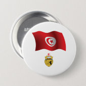 チュニジア国旗とコート・オブ・アームズ愛国心のあるチュニジア 缶バッジ (正面&裏面)