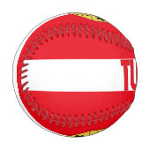 チュニジア国旗とコート・オブ・アームズ愛国心 野球ボール (正面左)