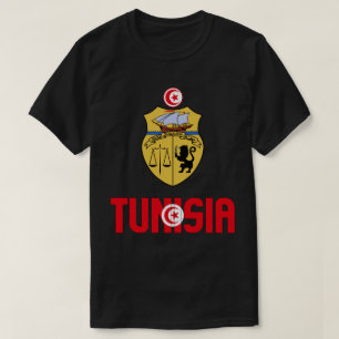 チュニジア国旗と軍国愛国心のコート Tシャツ